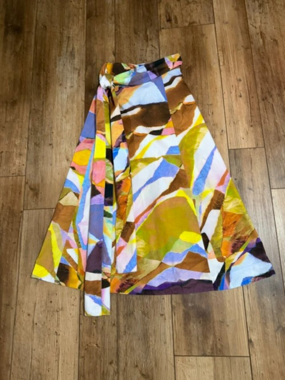 Marie Oliver Estine Watercolor-Print Wrap Skirt - Size XS